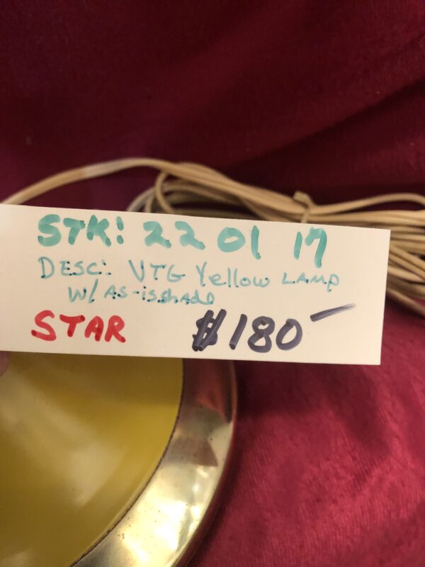 Vintage Yellow Lamp - Image 6