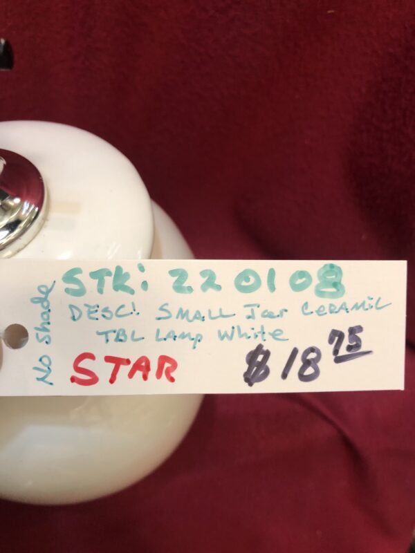 Small Jar Ceramic Table Lamp White - Image 5