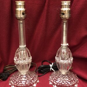 Pair of Glass Boudoir Lamps