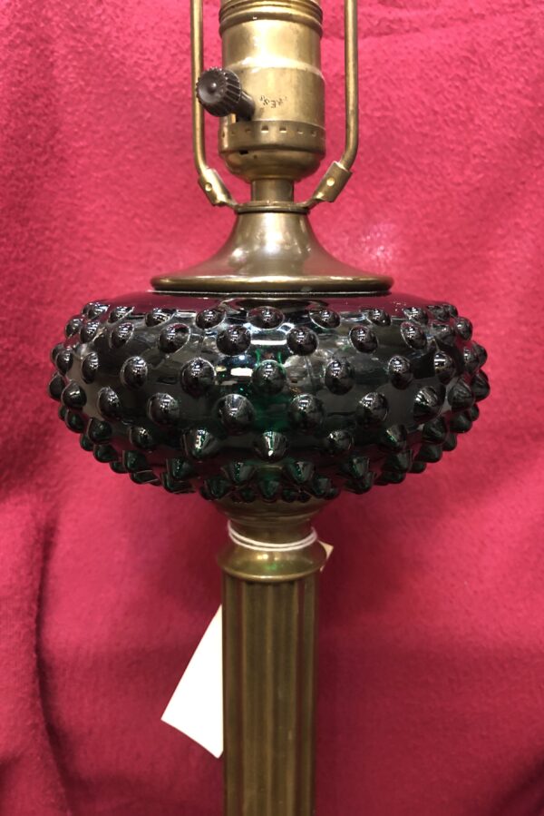 Brass Banquet Lamp w/Green Front - Image 5