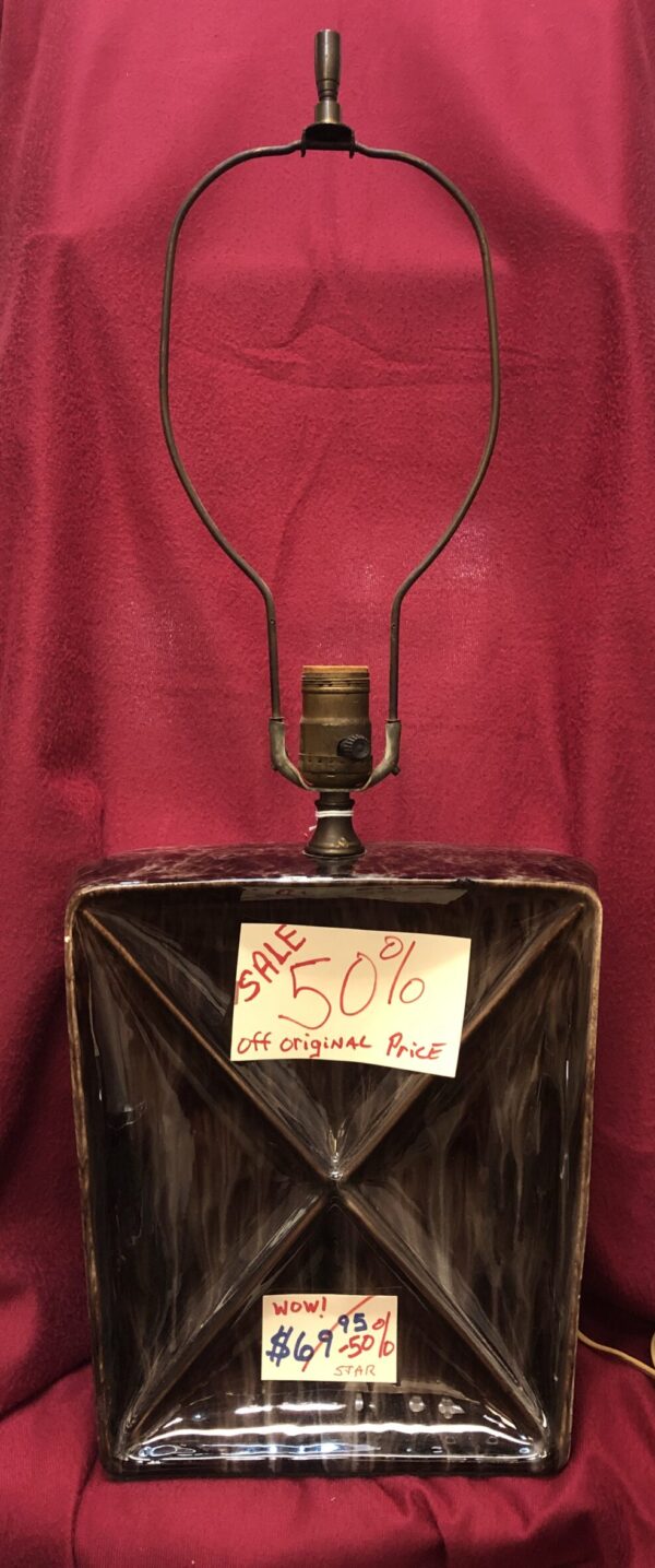 Brown Ceramic Drip Glaze Lamp - Image 2