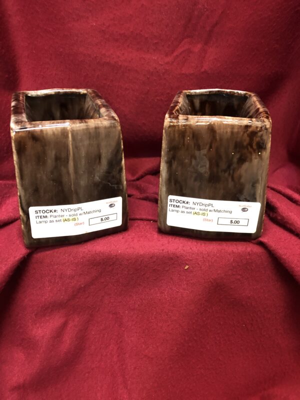 *Brown Ceramic Drip Glaze Planter (sold with lamp only ) - Image 3