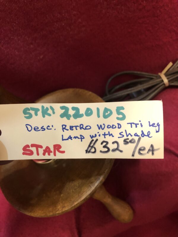 Retro Wood Tri Leg Lamp - Image 2